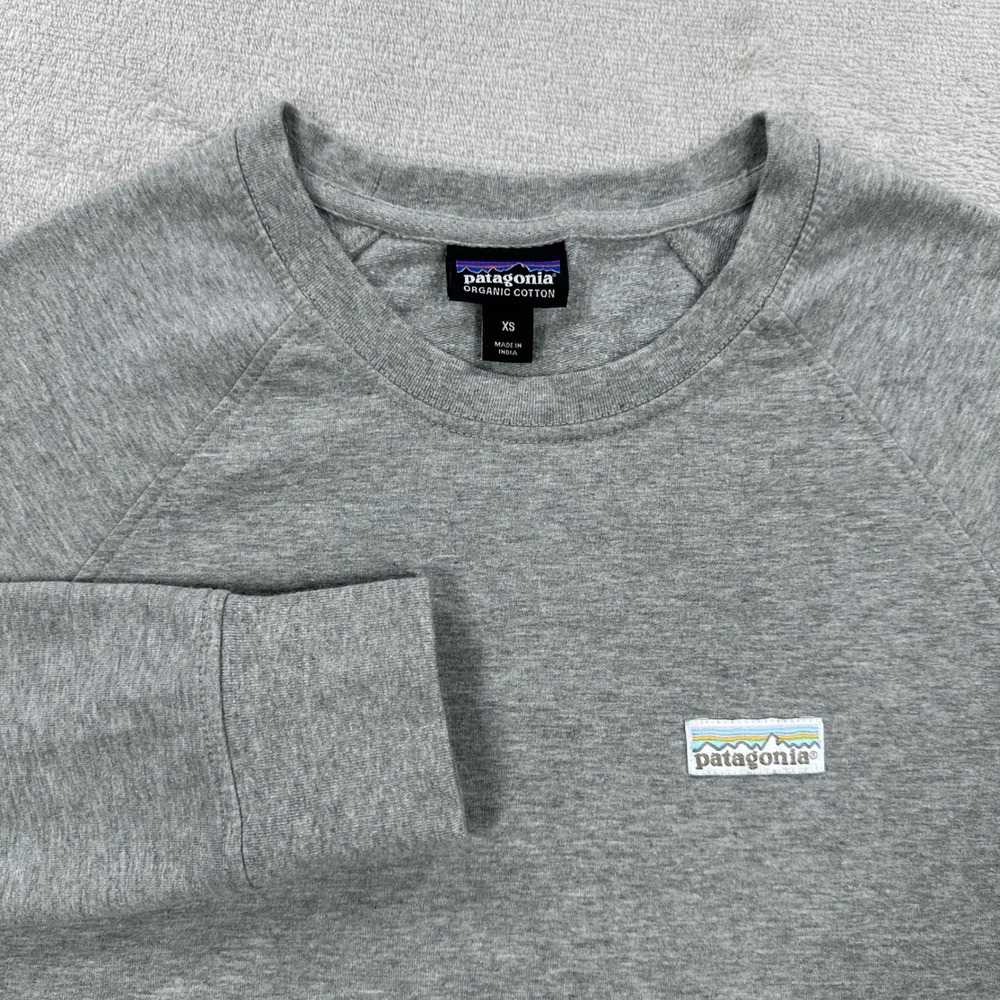 Patagonia Sweatshirt Womens XS Grey Ahnya Crewneck Raglan Organic Cotton Outdoor